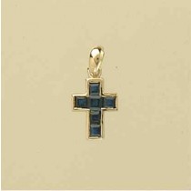 9ct 11x9mm SAPPHIRE SET CROSS