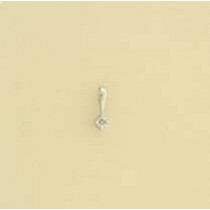 9ct WHITE 2.5pt DIAMOND CLAW SET PENDANT