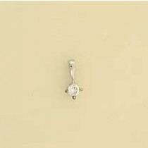 9ct WHITE 10pt DIAMOND CLAW SET PENDANT