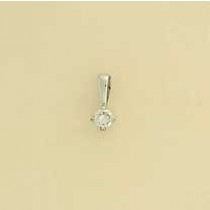 9ct WHITE 15pt DIAMOND CLAW SET PENDANT