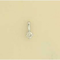 9ct WHITE 20pt DIAMOND CLAW SET PENDANT