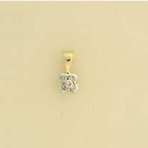 9ct 9PT DIAMOND SET FLOWER PENDANT