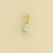 9ct 15pt DIAMOND YELLOW/WHITE PENDANT