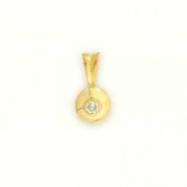 9ct 5pt DIAMOND SET YELLOW PENDANT