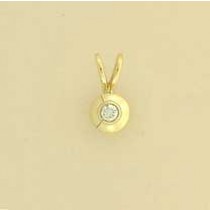 9ct 10pt DIAMOND SET YELLOW PENDANT