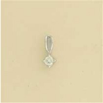 9ct WHITE 10pt DIA CLAW SET PENDANT   1Q