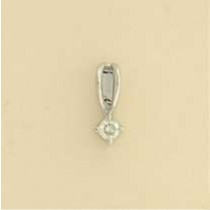 9ct WHITE 15pt DIA CLAW SET PENDANT   1Q