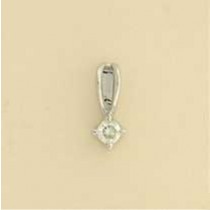 9ct WHITE 25pt DIA CLAW SET PENDANT   1Q