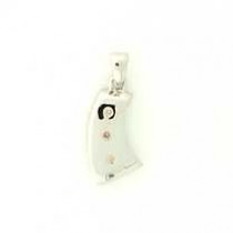 9ct WHITE 3PT DIA.SET FANCY PENDANT    =