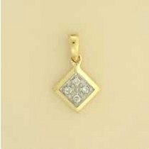 9ct 10pt DIAMOND SET SQUARE PENDANT