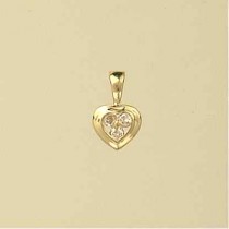 9ct 10pt DIAMOND HEART SET PENDANT