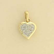 9ct 30pt DIAMOND PAVE SET HEART PENDANT