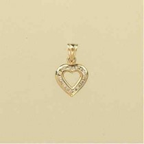 9ct 12pt DIAMOND CUT OUT HEART PENDANT