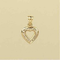 9ct 15pt DIAMOND CUTOUT HEART PENDANT  =