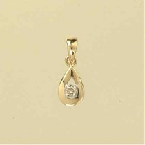 9ct 5pt DIAMOND TEARDROP PENDANT