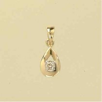 9ct 10pt DIAMOND TEARDROP PENDANT