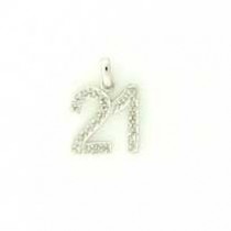 9ct WHITE DIAMOND SET 21 PENDANT