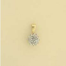 9ct 10pt DIA SET 3 TIER CLUSTER PENDANT