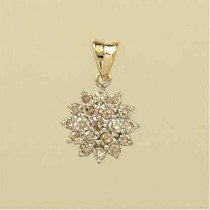 9ct 1ct DIAMOND CLUSTER PENDANT