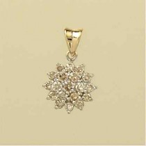 9ct 1ct DIAMOND CLUSTER PENDANT