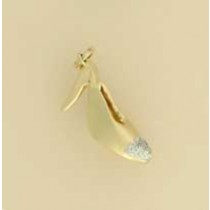 9ct DIAMOND SET TWO-TONE MULE SHOE