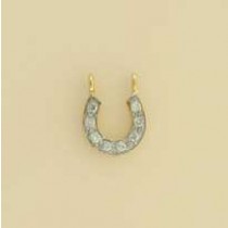 9ct 10pt DIA SET 10mm HORSESHOE PENDANT