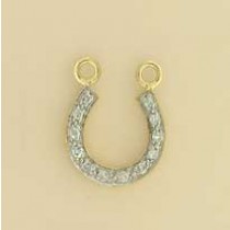 9ct 25pt DIA SET 15mm HORSESHOE PENDANT