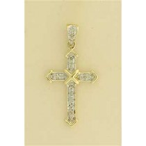 9ct 20pt DIAMOND PAVE SET CROSS