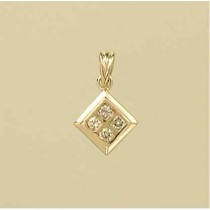 9ct 20pt DIAMOND 8mm SQUARE PENDANT