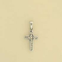 9CT WHITE GOLD 7pt DIA CHANNEL SET CROSS