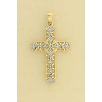 9ct 8.5pt FILIGREE DIAMOND CROSS