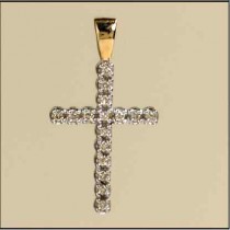 9ct 25pt DIAMOND SET CROSS