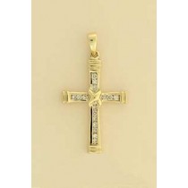 9ct 25pt DIAMOND CHANNEL SET CROSS
