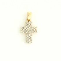 9ct 25pt DIA.CLAW SET 13x10mm CROSS