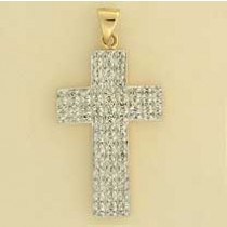 9ct 25pt DIA.PAVE SET 26x17mm CROSS