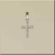 9cT WHITE 10pt DIAMOND 11x8mm CROSS