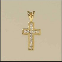 9ct 25pt DIAMOND 16x11mm CROSS