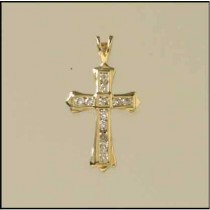 9ct 25pt DIAMOND 18x13mm CROSS