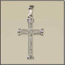 9ct WHITE 25pt DIAMOND 22x14mm CROSS