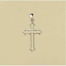 9ct WHITE DIAMOND CUTOUT GOTHIC CROSS