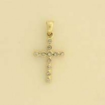9ct 15x10mm 10pt DIAMOND RUB SET CROSS