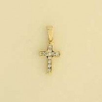 9ct 10pt DIAMOND CHANNEL SET CROSS