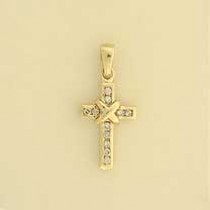 9ct 10pt DIAMOND WIRE WRAPPED CROSS
