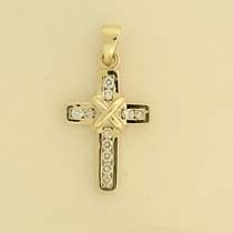 9ct 25pt DIAMOND WIRE WRAPPED CROSS