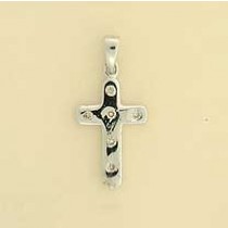 9ct WHITE 18x12mm 10pt DIAMOND CROSS