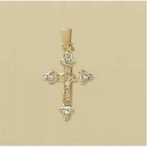 9ct 17x12mm 25pt DIAMOND FANCY CROSS