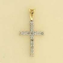 9ct 50pt DIAMOND SET CROSS