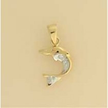 9ct DIAMOND SET DOLPHIN PENDANT