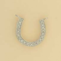9ct WHITE 5pt DIA.SET HORSESHOE PENDANT