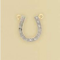 9ct 10pt DIA PAVE SET HORSESHOE PENDANT